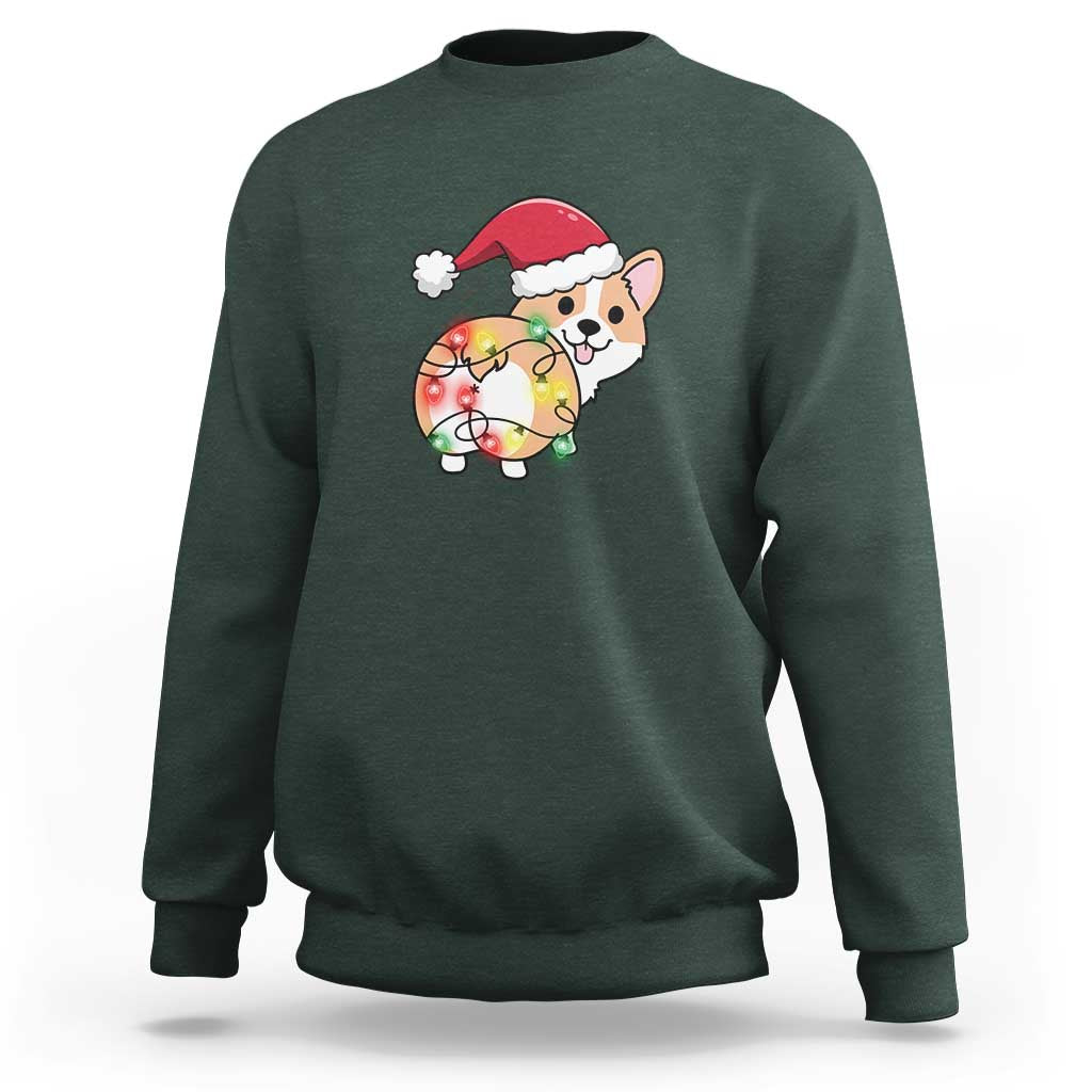 Christmas Corgi Dog Sweatshirt Cute Animal Pet Puppy Lover Gift Xmas Lights - Wonder Print Shop