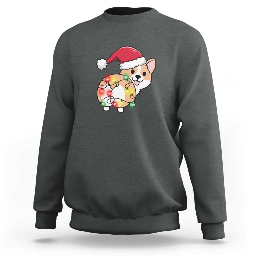 Christmas Corgi Dog Sweatshirt Cute Animal Pet Puppy Lover Gift Xmas Lights - Wonder Print Shop