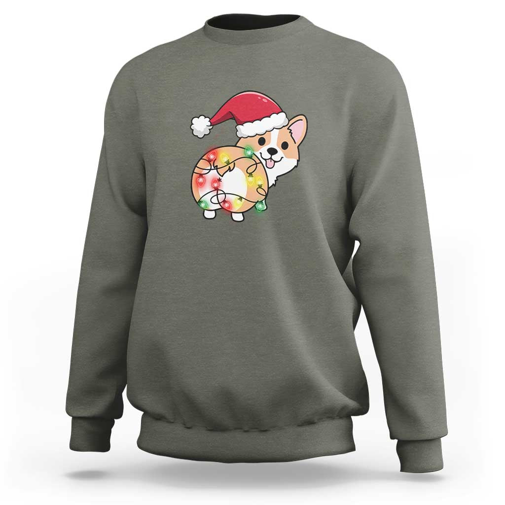 Christmas Corgi Dog Sweatshirt Cute Animal Pet Puppy Lover Gift Xmas Lights - Wonder Print Shop