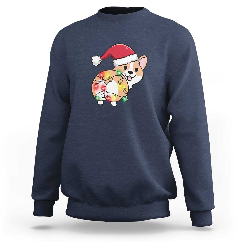 Christmas Corgi Dog Sweatshirt Cute Animal Pet Puppy Lover Gift Xmas Lights - Wonder Print Shop