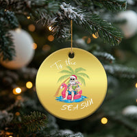 Hawaiian Christmas Ornament Santa Tis The Sea Sun Beach Hawaii Xmas In July Tropical Xmas Gift Family Holiday - Wonder Print Shop