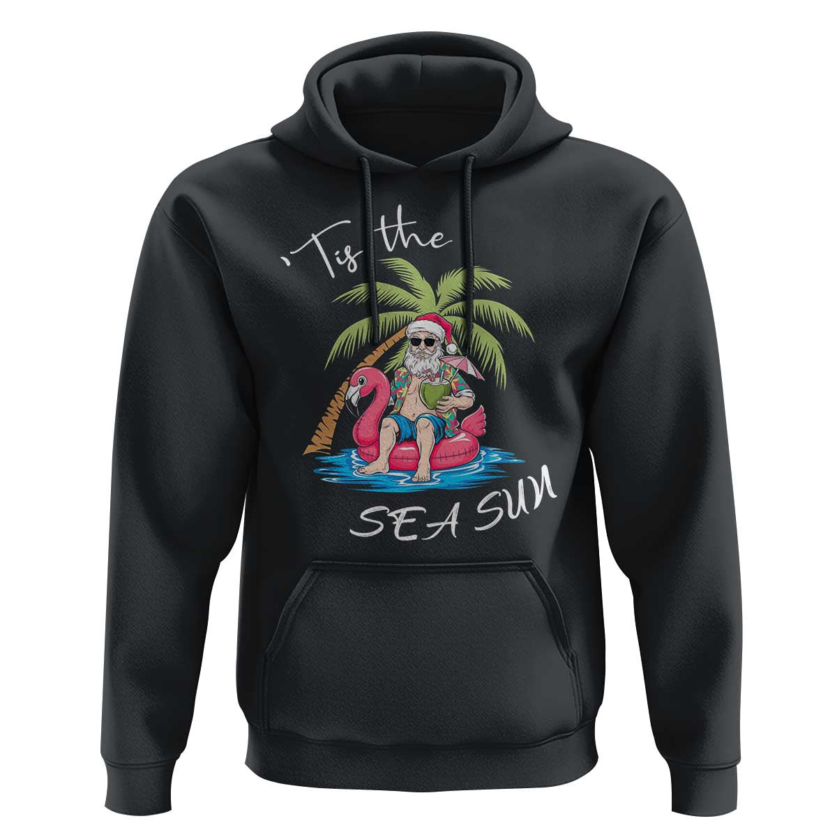 Hawaiian Christmas Hawaii Santa Hoodie Tis The Sea Sun Beach Hawaii Xmas In July Tropical Xmas Gift Family Holiday
