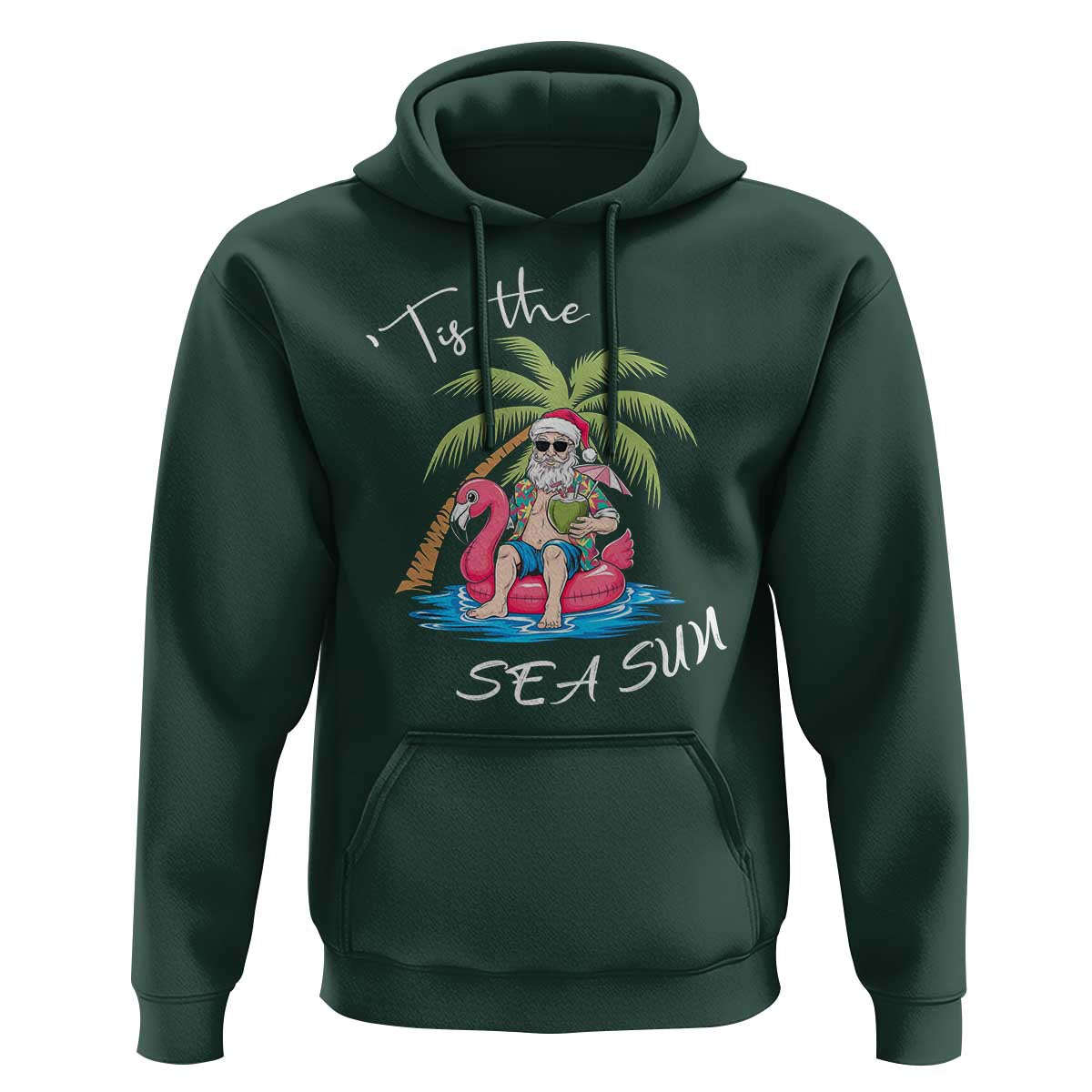 Hawaiian Christmas Hawaii Santa Hoodie Tis The Sea Sun Beach Hawaii Xmas In July Tropical Xmas Gift Family Holiday