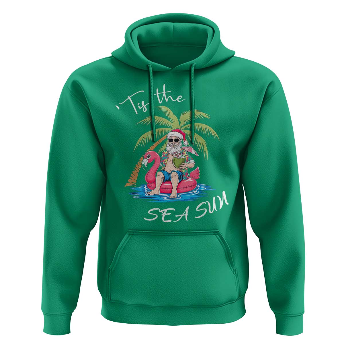Hawaiian Christmas Hawaii Santa Hoodie Tis The Sea Sun Beach Hawaii Xmas In July Tropical Xmas Gift Family Holiday