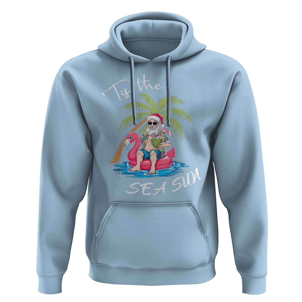 Hawaiian Christmas Hawaii Santa Hoodie Tis The Sea Sun Beach Hawaii Xmas In July Tropical Xmas Gift Family Holiday