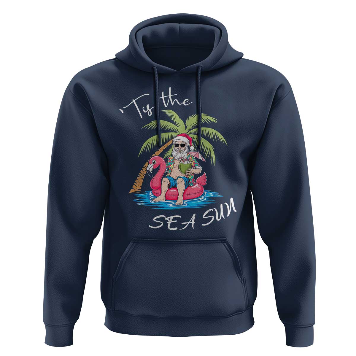 Hawaiian Christmas Hawaii Santa Hoodie Tis The Sea Sun Beach Hawaii Xmas In July Tropical Xmas Gift Family Holiday