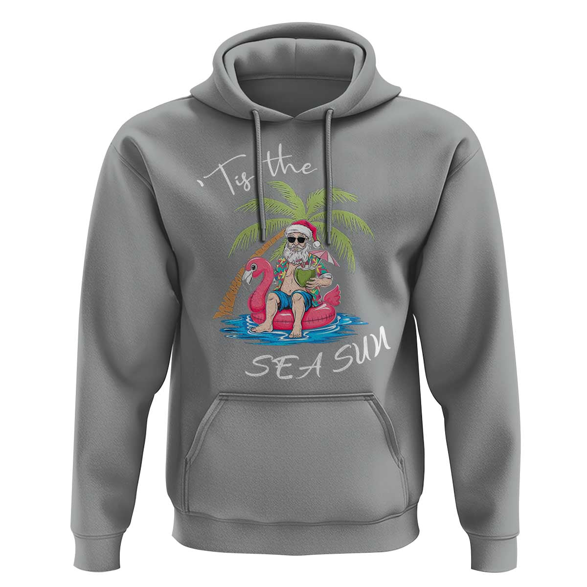 Hawaiian Christmas Hawaii Santa Hoodie Tis The Sea Sun Beach Hawaii Xmas In July Tropical Xmas Gift Family Holiday
