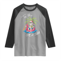 Hawaiian Christmas Santa Raglan Shirt Tis The Sea Sun Beach Hawaii Xmas Tropical Xmas