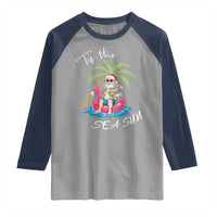 Hawaiian Christmas Santa Raglan Shirt Tis The Sea Sun Beach Hawaii Xmas Tropical Xmas