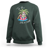 Hawaiian Christmas Hawaii Santa Sweatshirt Tis The Sea Sun Beach Hawaii Xmas In July Tropical Xmas Gift Family Holiday - Wonder Print Shop