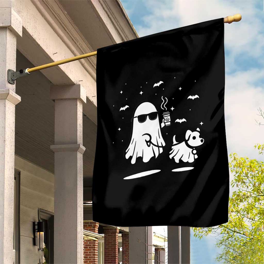 Halloween Ghost Dog Garden Flag Retro Spooky Season Boo Sheet - Wonder Print Shop