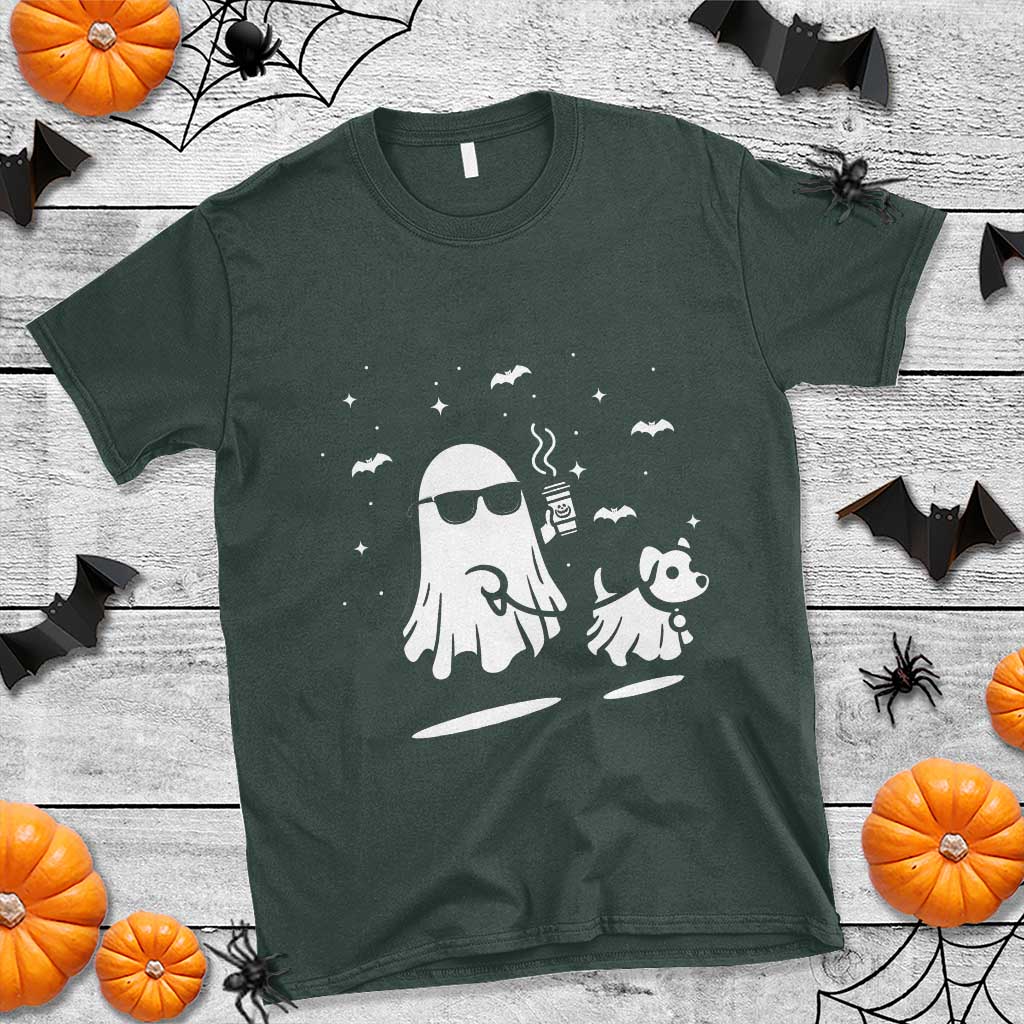 Halloween Ghost Dog T Shirt Retro Spooky Season - Wonder Print Shop
