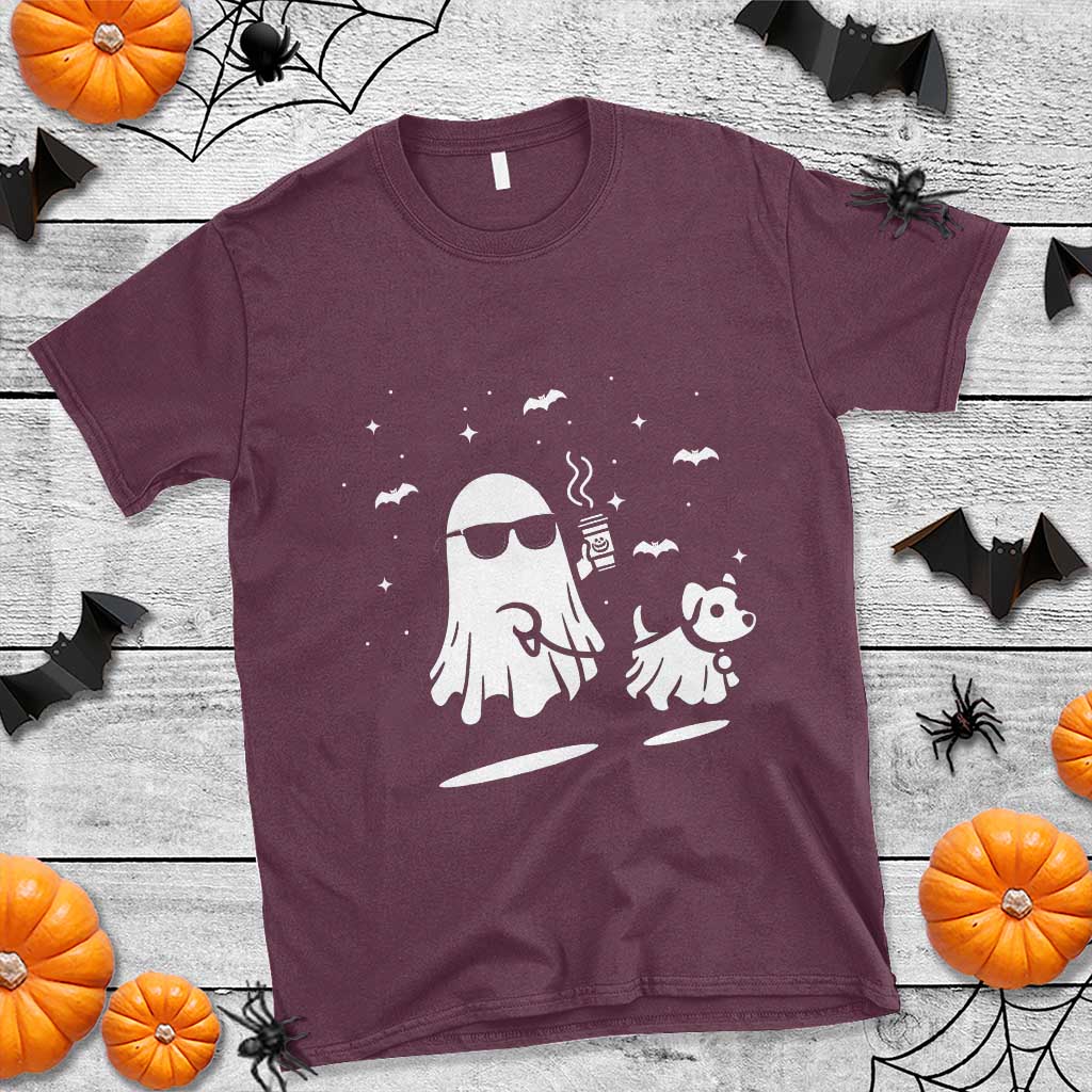 Halloween Ghost Dog T Shirt Retro Spooky Season - Wonder Print Shop