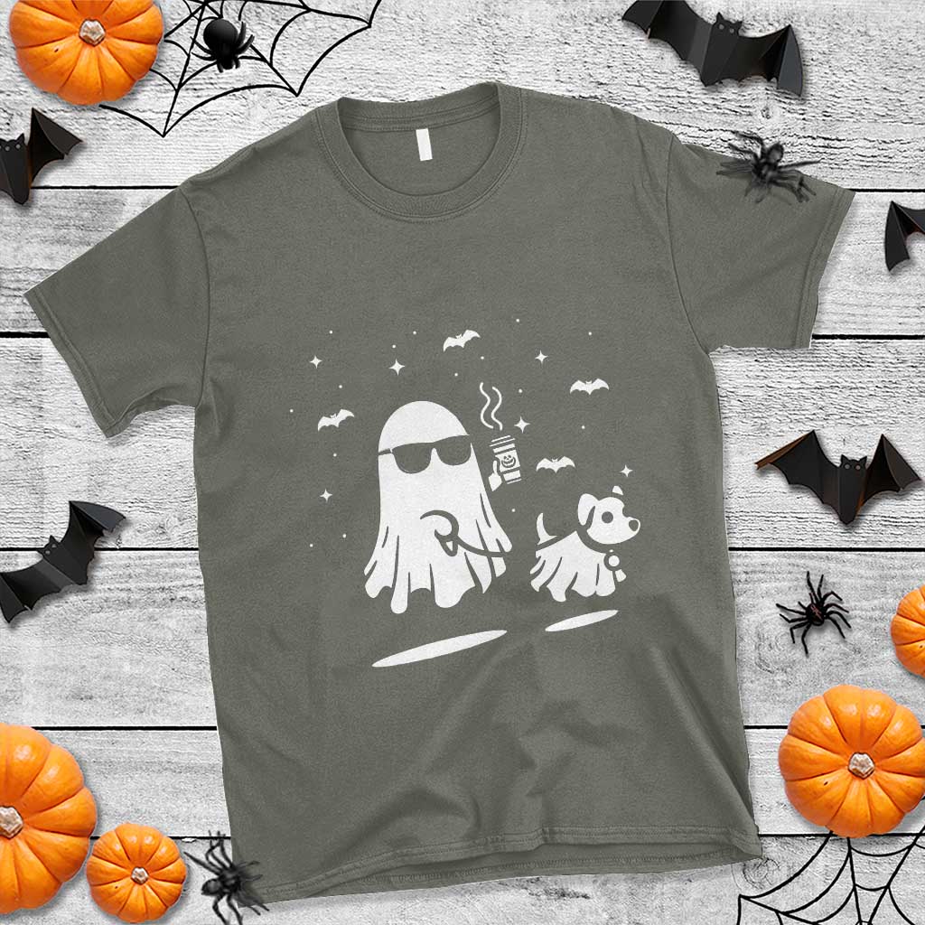 Halloween Ghost Dog T Shirt Retro Spooky Season - Wonder Print Shop