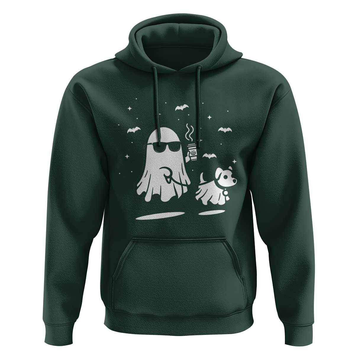 Halloween Ghost Dog Hoodie Retro Spooky Season