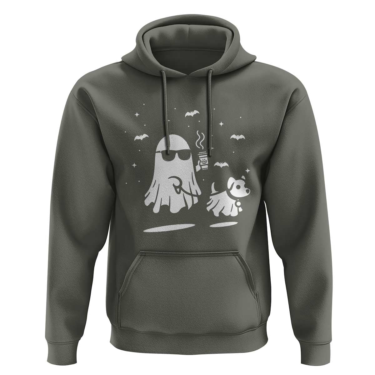 Halloween Ghost Dog Hoodie Retro Spooky Season