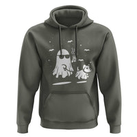 Halloween Ghost Dog Hoodie Retro Spooky Season