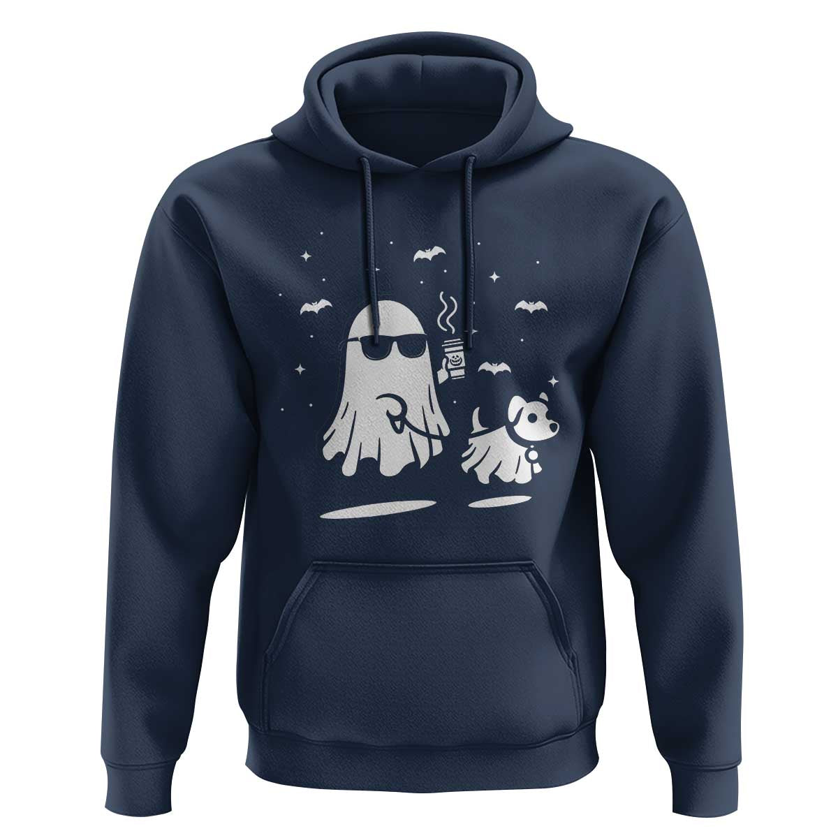 Halloween Ghost Dog Hoodie Retro Spooky Season