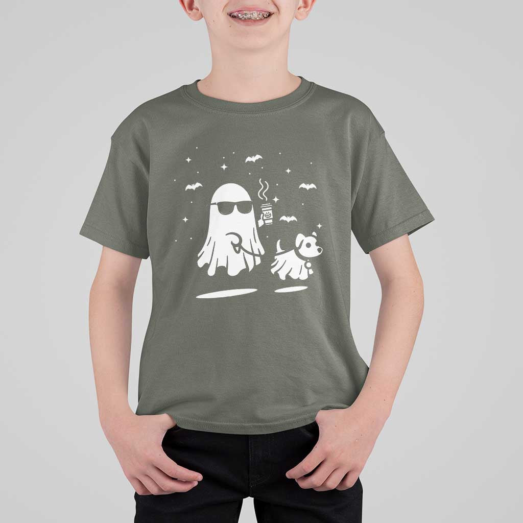 Halloween Ghost Dog T Shirt For Kid Retro Spooky Season - Wonder Print Shop