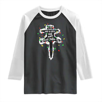 Funny Cat Christmas Raglan Shirt Pussy-cat If That Thing Had Nine Lives She Just Spent Them All Meowy Catmas Gift