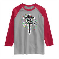 Funny Cat Christmas Raglan Shirt Pussy-cat If That Thing Had Nine Lives She Just Spent Them All Meowy Catmas Gift