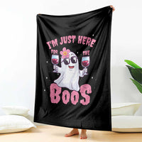 Halloween Women Ghost Cute Funny Throw Blanket I'm Just Here For The Boos - Wonder Print Shop