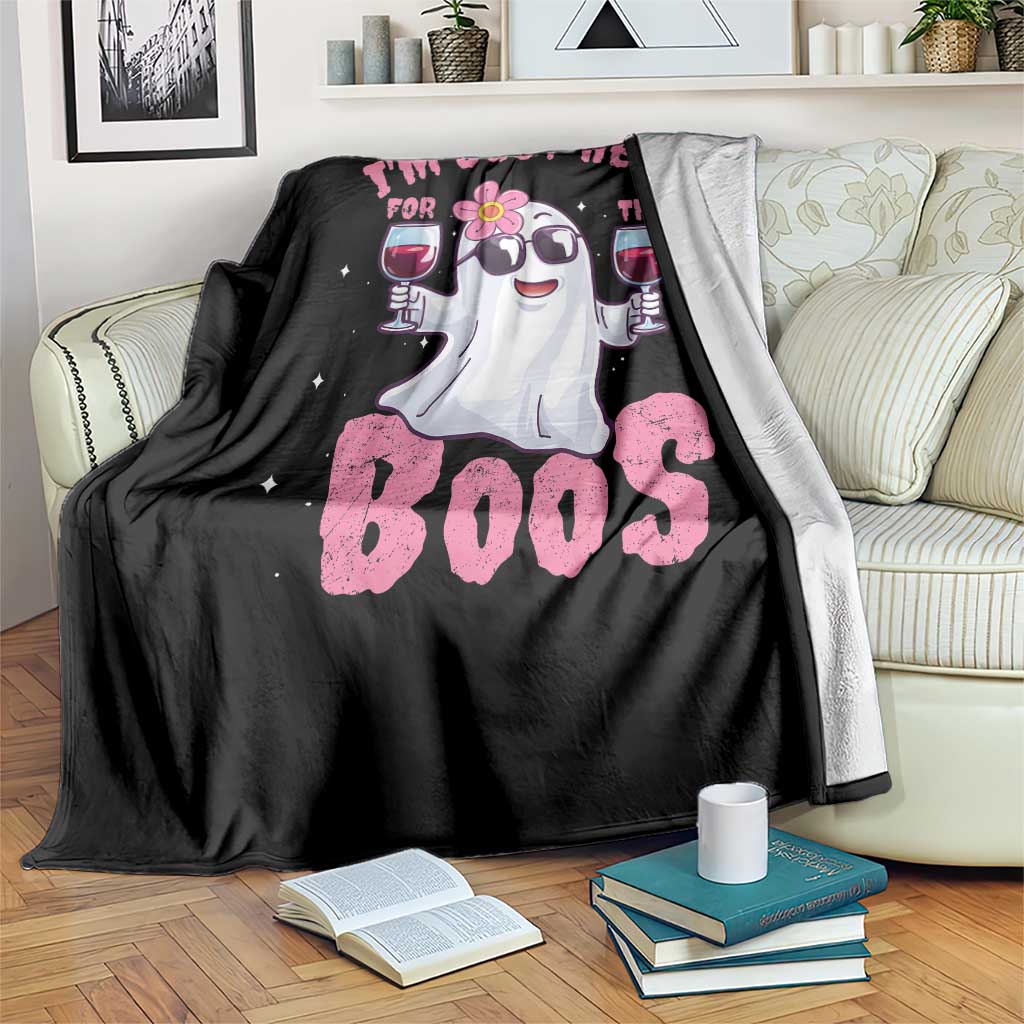 Halloween Women Ghost Cute Funny Throw Blanket I'm Just Here For The Boos - Wonder Print Shop