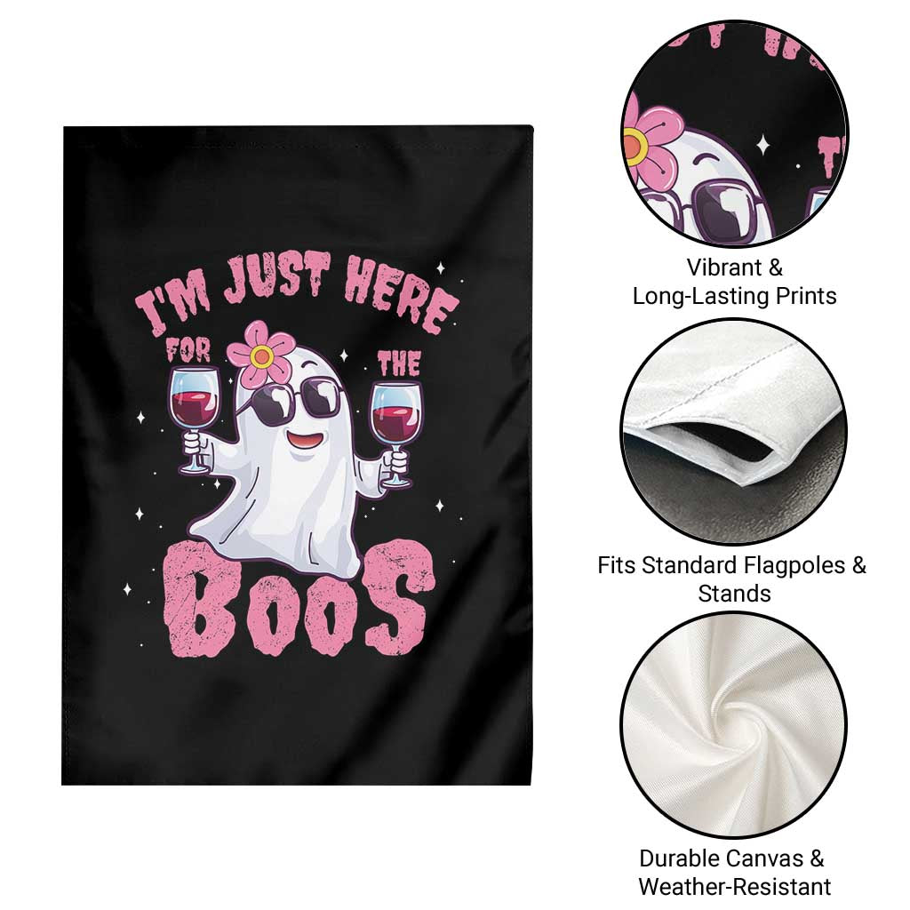 Halloween Women Ghost Cute Funny Garden Flag I'm Just Here For The Boos - Wonder Print Shop