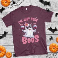 Halloween Women Ghost Cute Funny T Shirt I'm Just Here For The Boos - Wonder Print Shop
