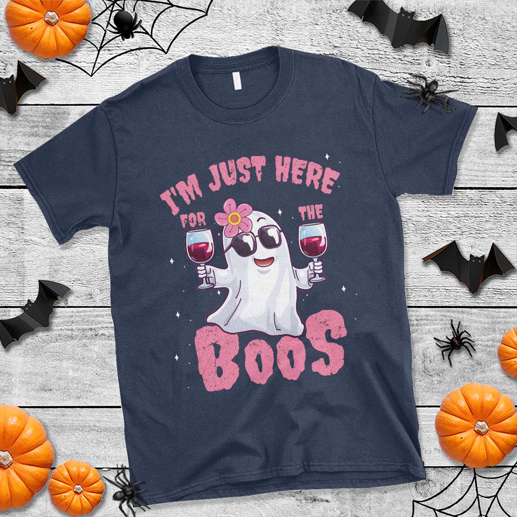 Halloween Women Ghost Cute Funny T Shirt I'm Just Here For The Boos - Wonder Print Shop