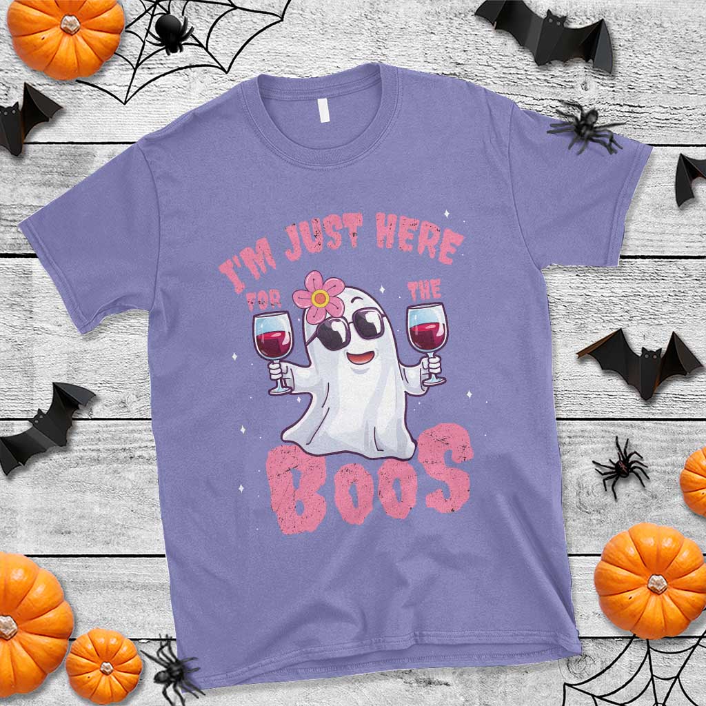 Halloween Women Ghost Cute Funny T Shirt I'm Just Here For The Boos - Wonder Print Shop