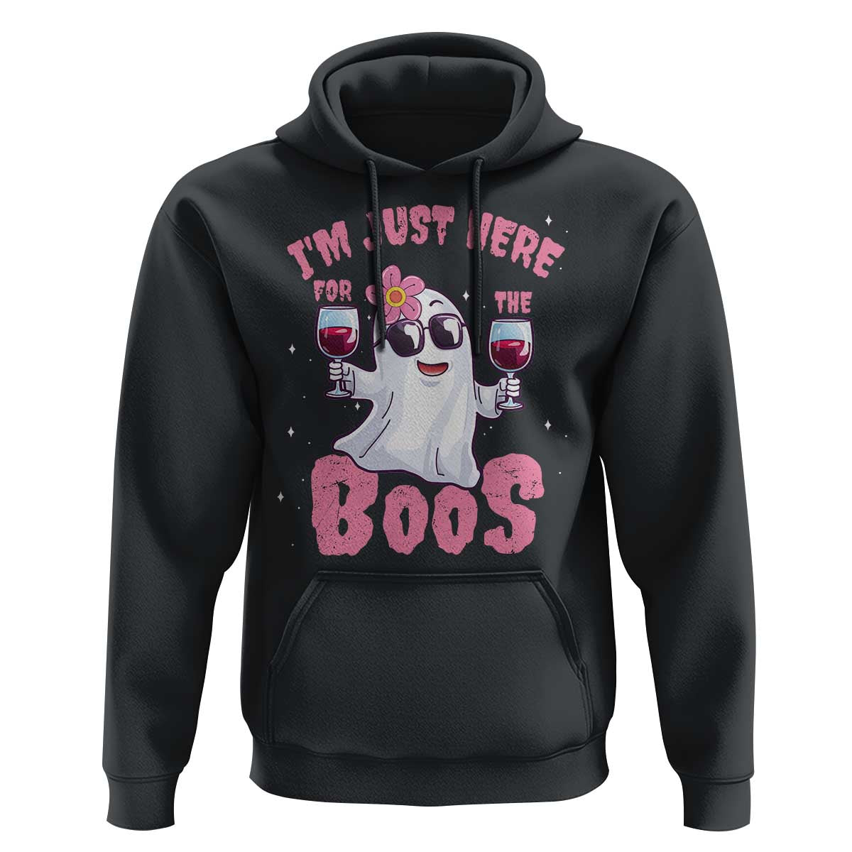 Halloween Women Ghost Cute Funny Hoodie I'm Just Here For The Boos