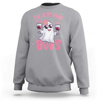 Halloween Women Ghost Cute Funny Sweatshirt I'm Just Here For The Boos - Wonder Print Shop