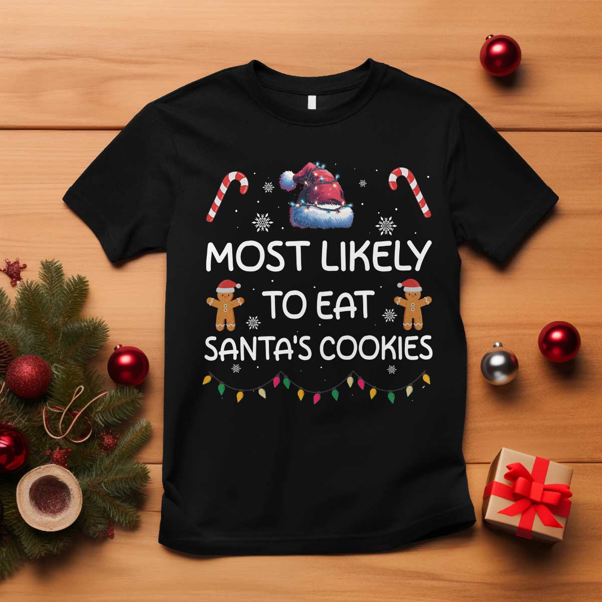 Family Matching Christmas T Shirt Most Likely To Eat Santas Cookies - Wonder Print Shop