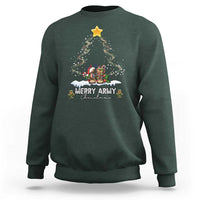 Merry Army Christmas Sweatshirt Military Family Veteran Xmas Gift Camo Boots - Wonder Print Shop
