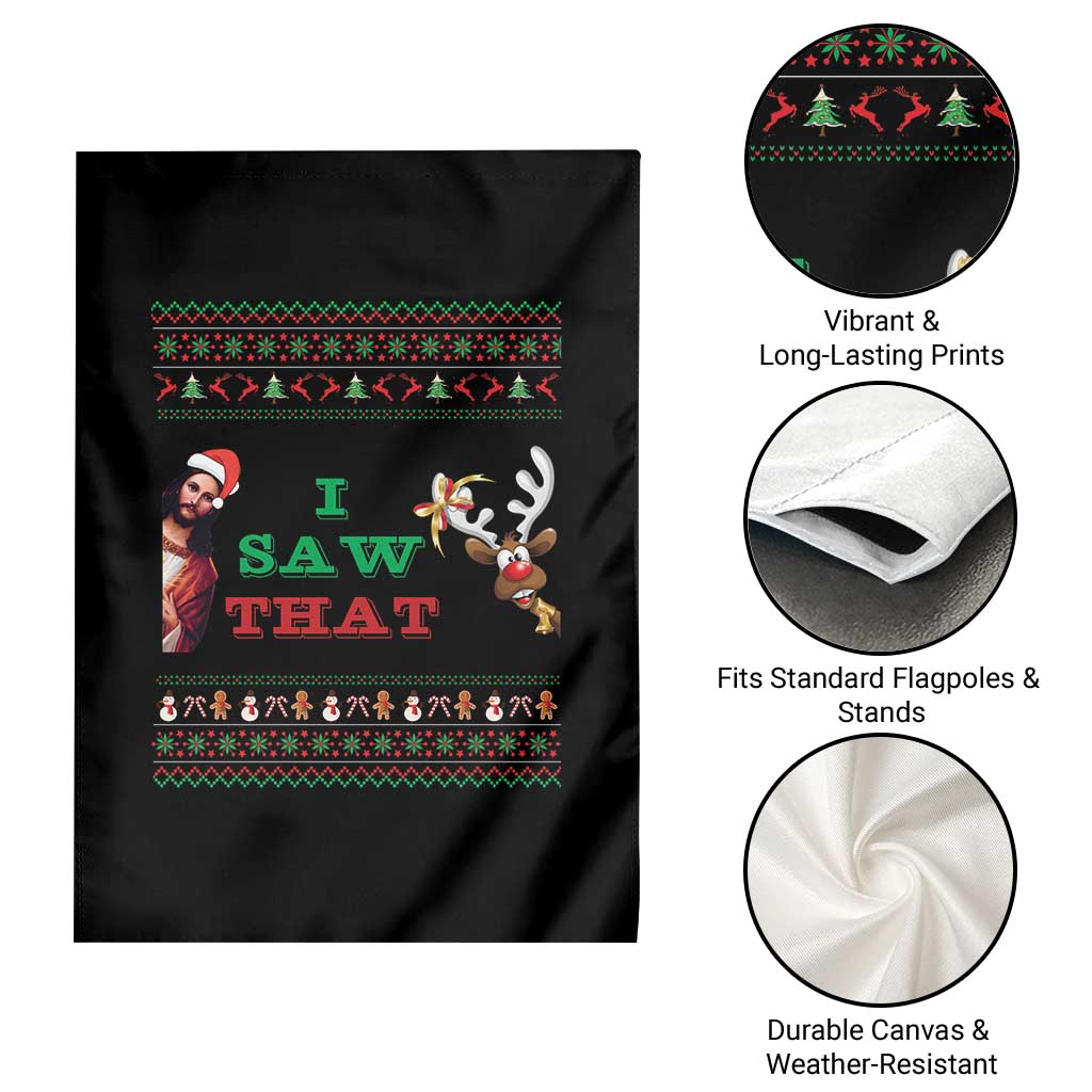 Jesus I Saw That Meme Garden Flag Funny Ugly Christmas Religious Christian - Wonder Print Shop