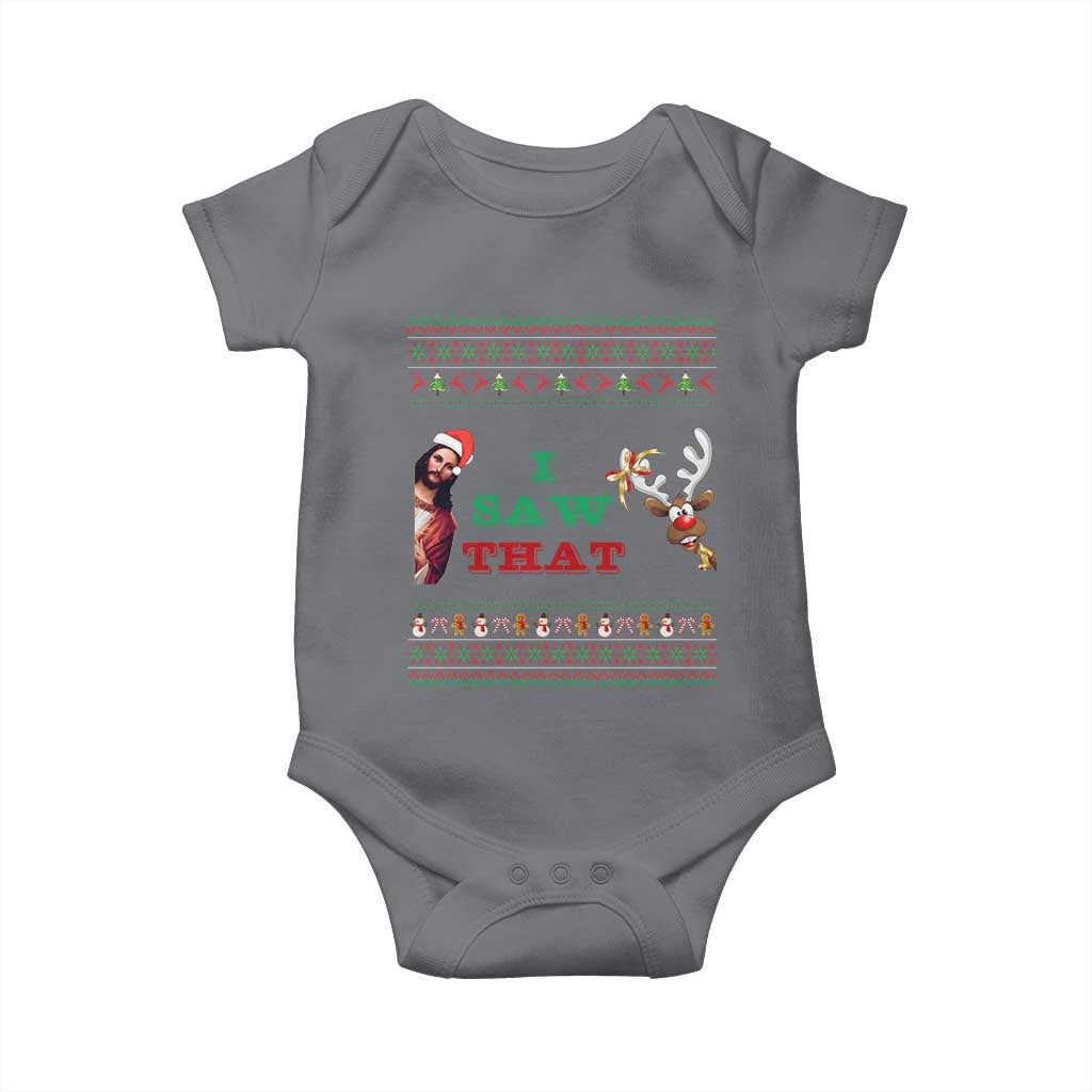 Jesus I Saw That Meme Baby Onesie Funny Ugly Christmas Religious Christian - Wonder Print Shop