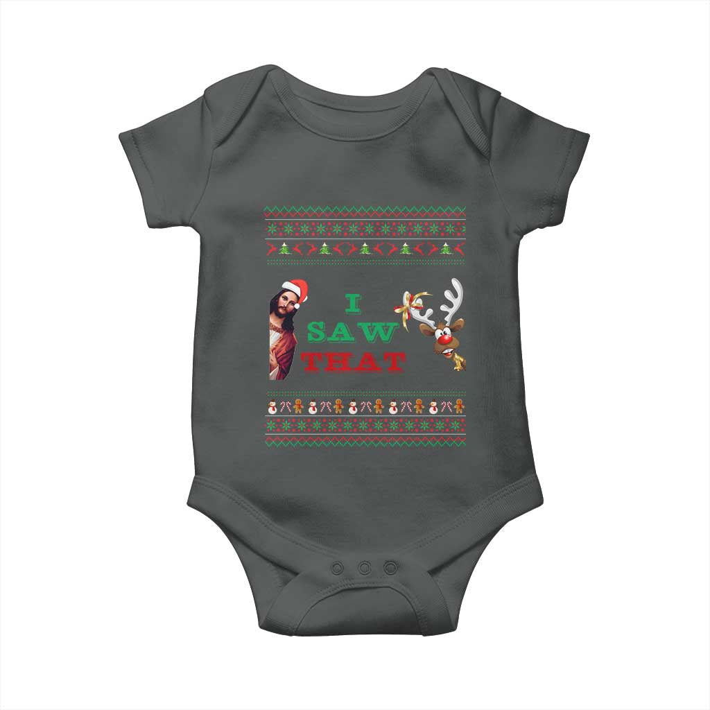 Jesus I Saw That Meme Baby Onesie Funny Ugly Christmas Religious Christian - Wonder Print Shop