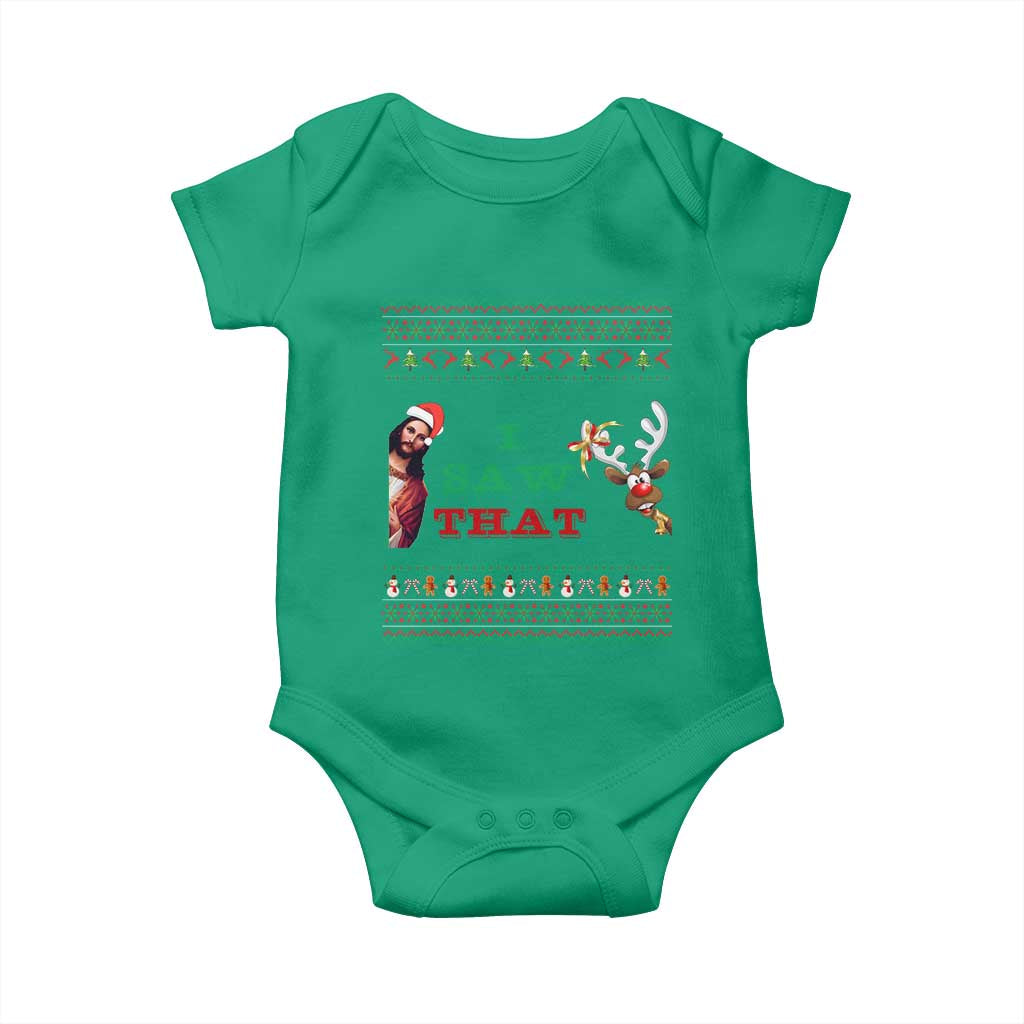 Jesus I Saw That Meme Baby Onesie Funny Ugly Christmas Religious Christian - Wonder Print Shop