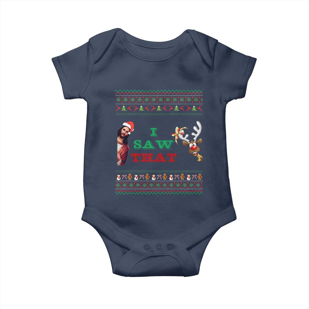 Jesus I Saw That Meme Baby Onesie Funny Ugly Christmas Religious Christian - Wonder Print Shop