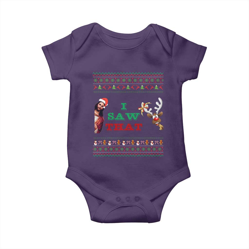 Jesus I Saw That Meme Baby Onesie Funny Ugly Christmas Religious Christian - Wonder Print Shop