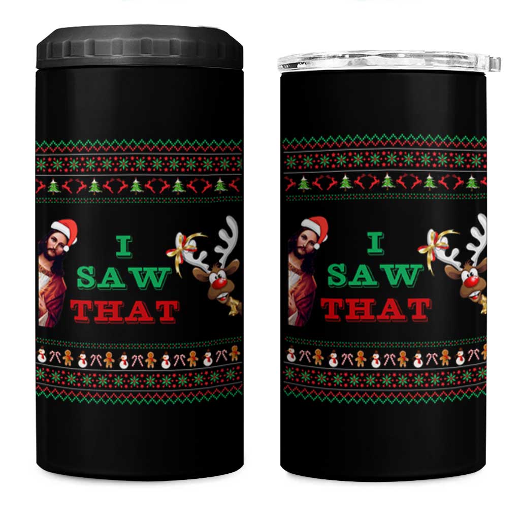 Jesus I Saw That Meme 4 in 1 Can Cooler Tumbler Funny Ugly Christmas Religious Christian - Wonder Print Shop