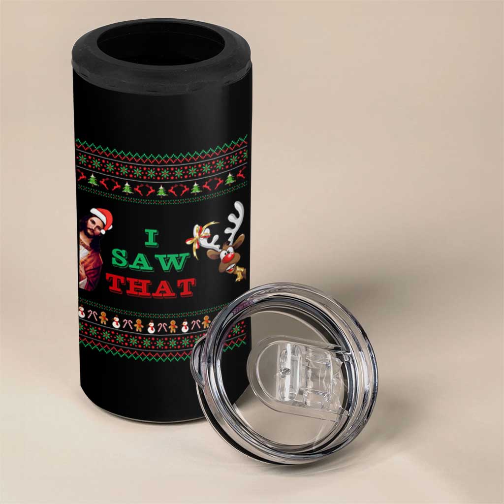 Jesus I Saw That Meme 4 in 1 Can Cooler Tumbler Funny Ugly Christmas Religious Christian - Wonder Print Shop