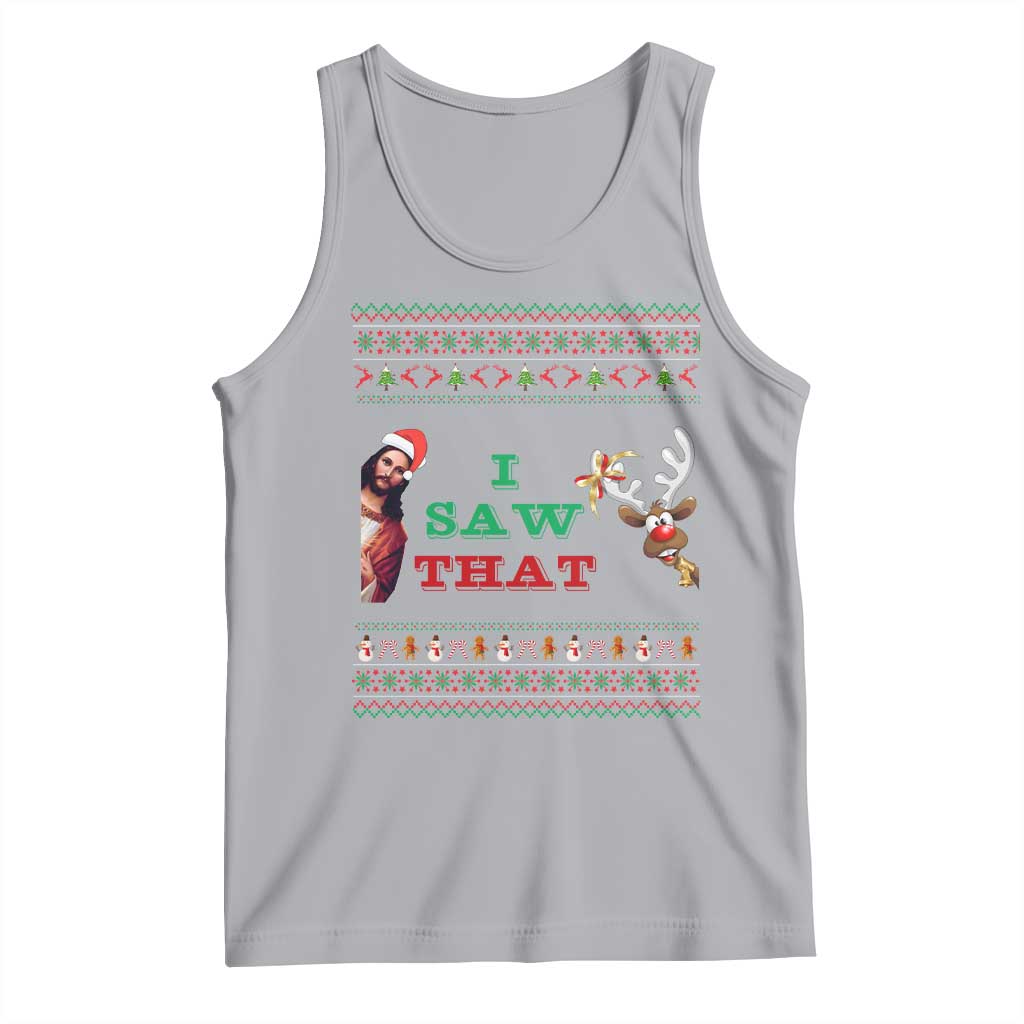 Jesus I Saw That Meme Tank Top Funny Ugly Christmas Religious Christian - Wonder Print Shop