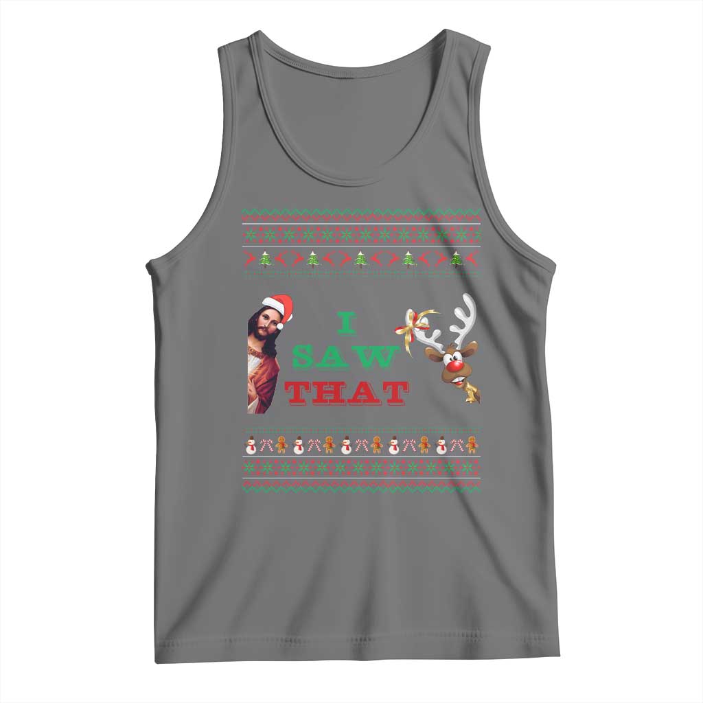 Jesus I Saw That Meme Tank Top Funny Ugly Christmas Religious Christian - Wonder Print Shop