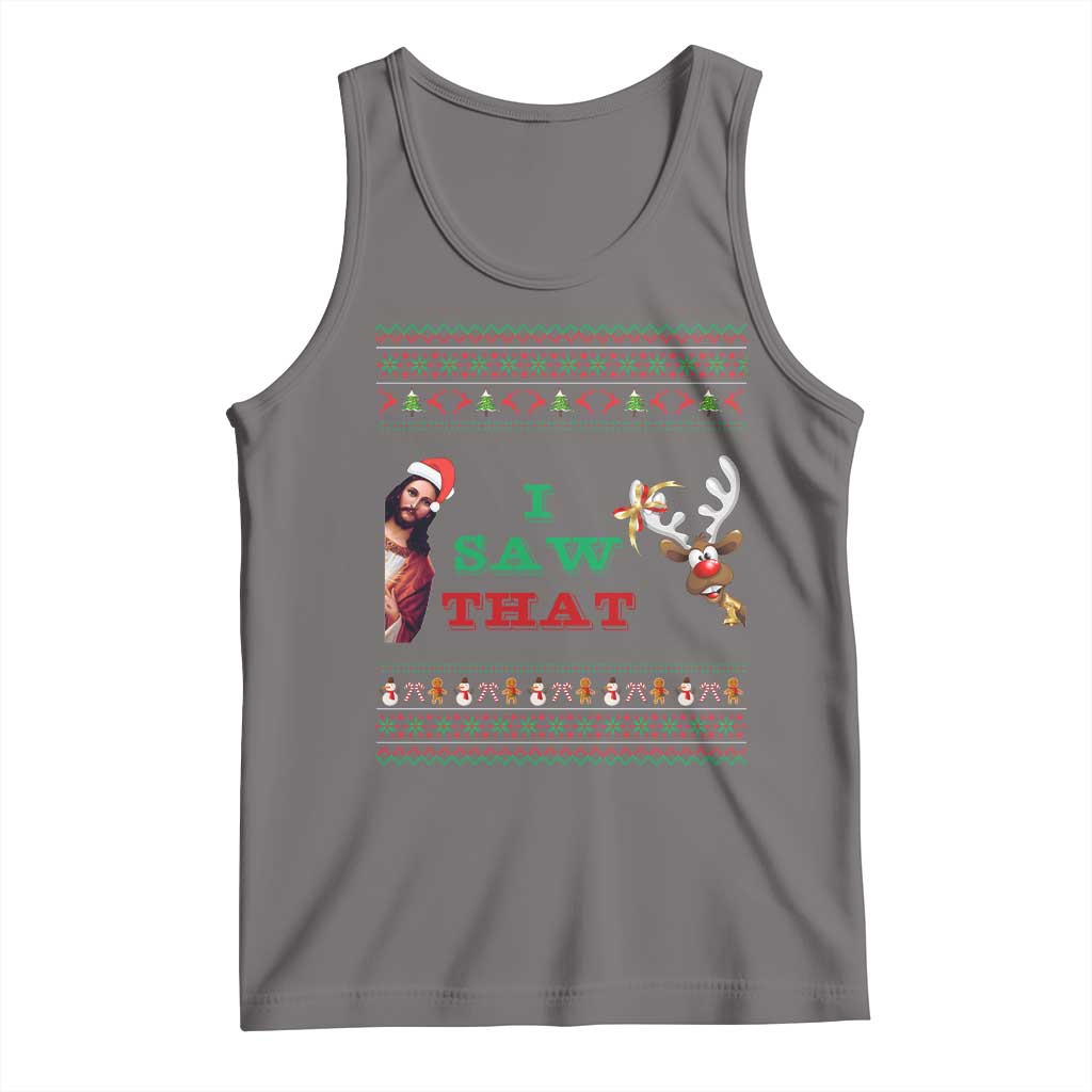 Jesus I Saw That Meme Tank Top Funny Ugly Christmas Religious Christian - Wonder Print Shop