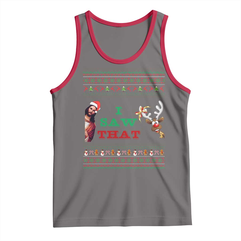 Jesus I Saw That Meme Tank Top Funny Ugly Christmas Religious Christian - Wonder Print Shop