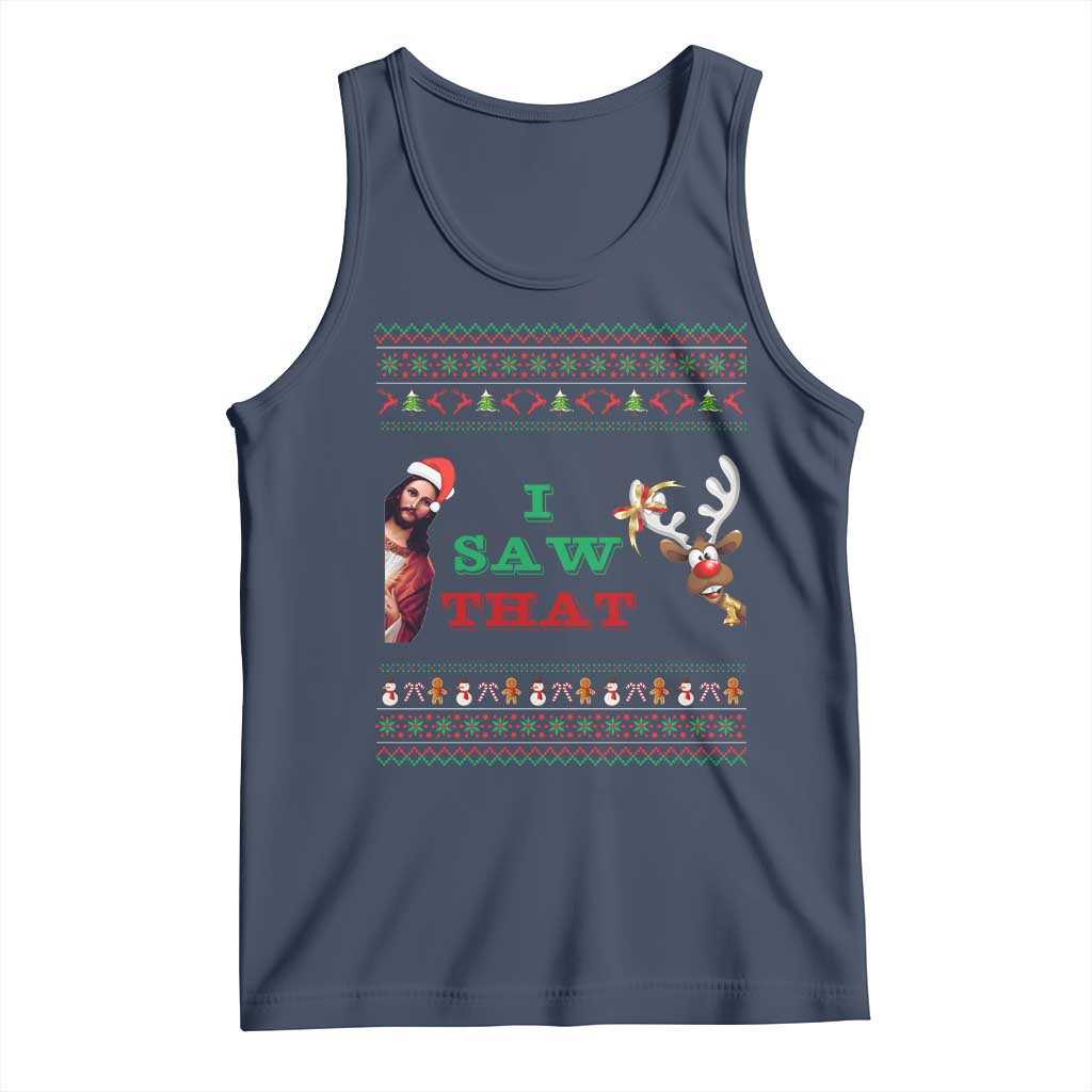 Jesus I Saw That Meme Tank Top Funny Ugly Christmas Religious Christian - Wonder Print Shop