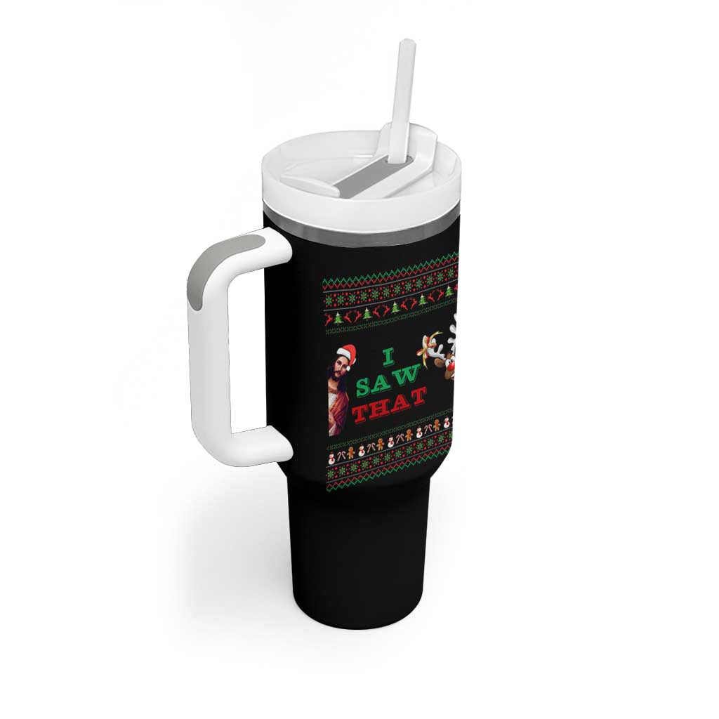 Jesus I Saw That Meme Tumbler With Handle Funny Ugly Christmas Religious Christian - Wonder Print Shop