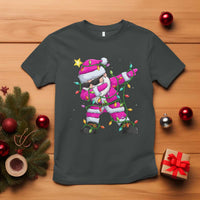 Dabbing Santa T Shirt Xmas Lights Pink Christmas Gifts - Wonder Print Shop